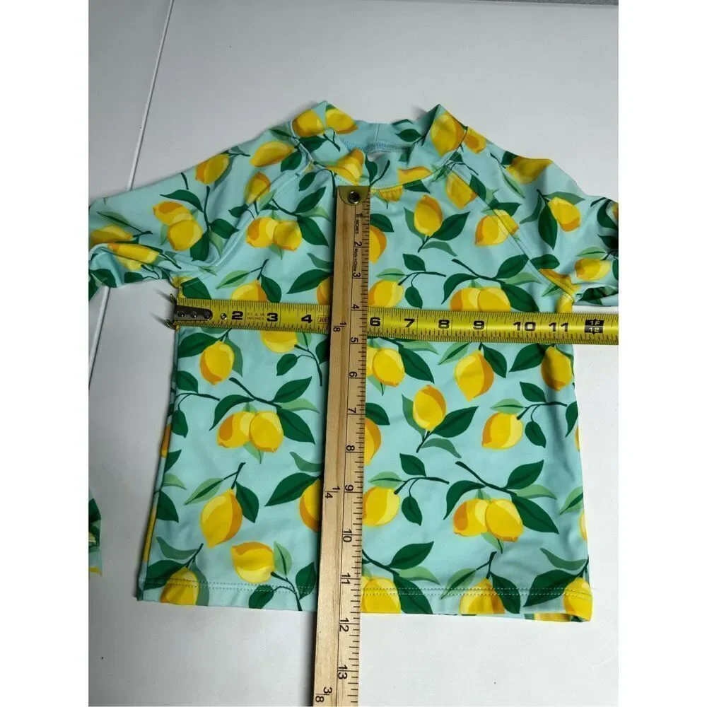 Janie and Jack Long sleeve Swim Top Lemons Girls Size 6 See Description